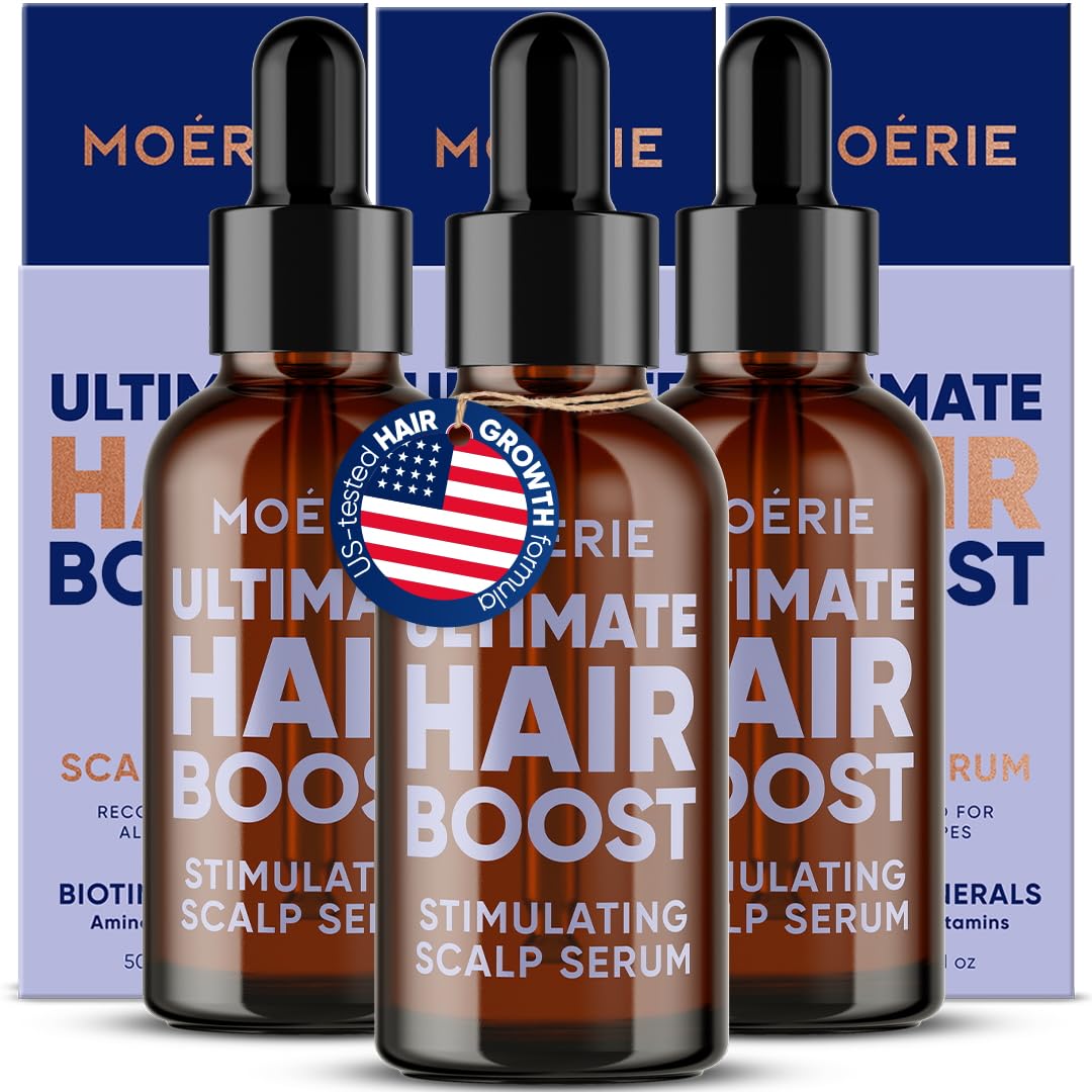 MOERIE serum anticaída y serum crecimiento cabello - Tratamiento anticaída para el cabello delgado - Alternativa al hair oil y el aceite capilar para crecimiento cabello - efectivo y natural 50ml x3