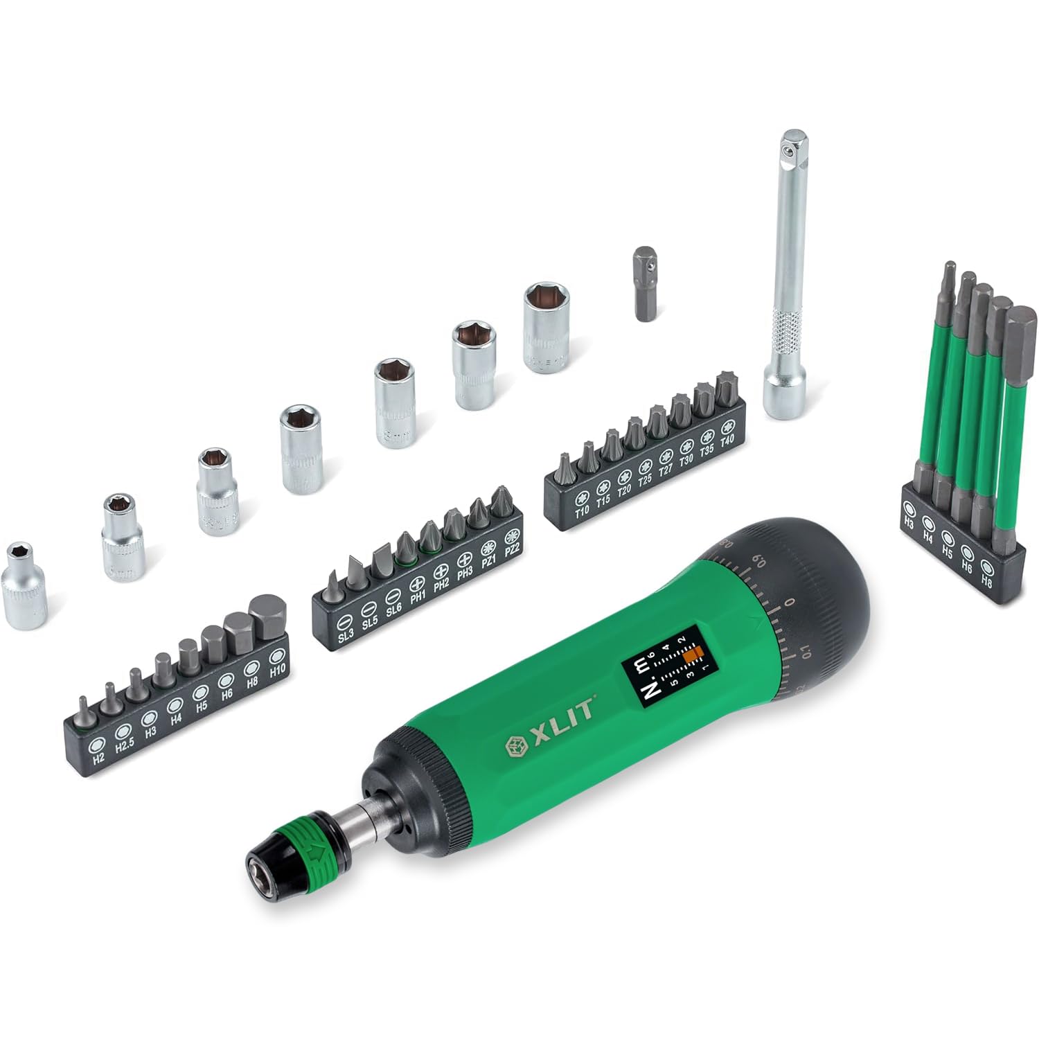 Juego de destornilladores dinamométricos de 39 piezas, 1-6 Nm, portapuntas hexagonales de 1/4 pulgadas, mecanismo de cambio rápido, puntas de acero S2, para mecánica de bicicleta y equipo de