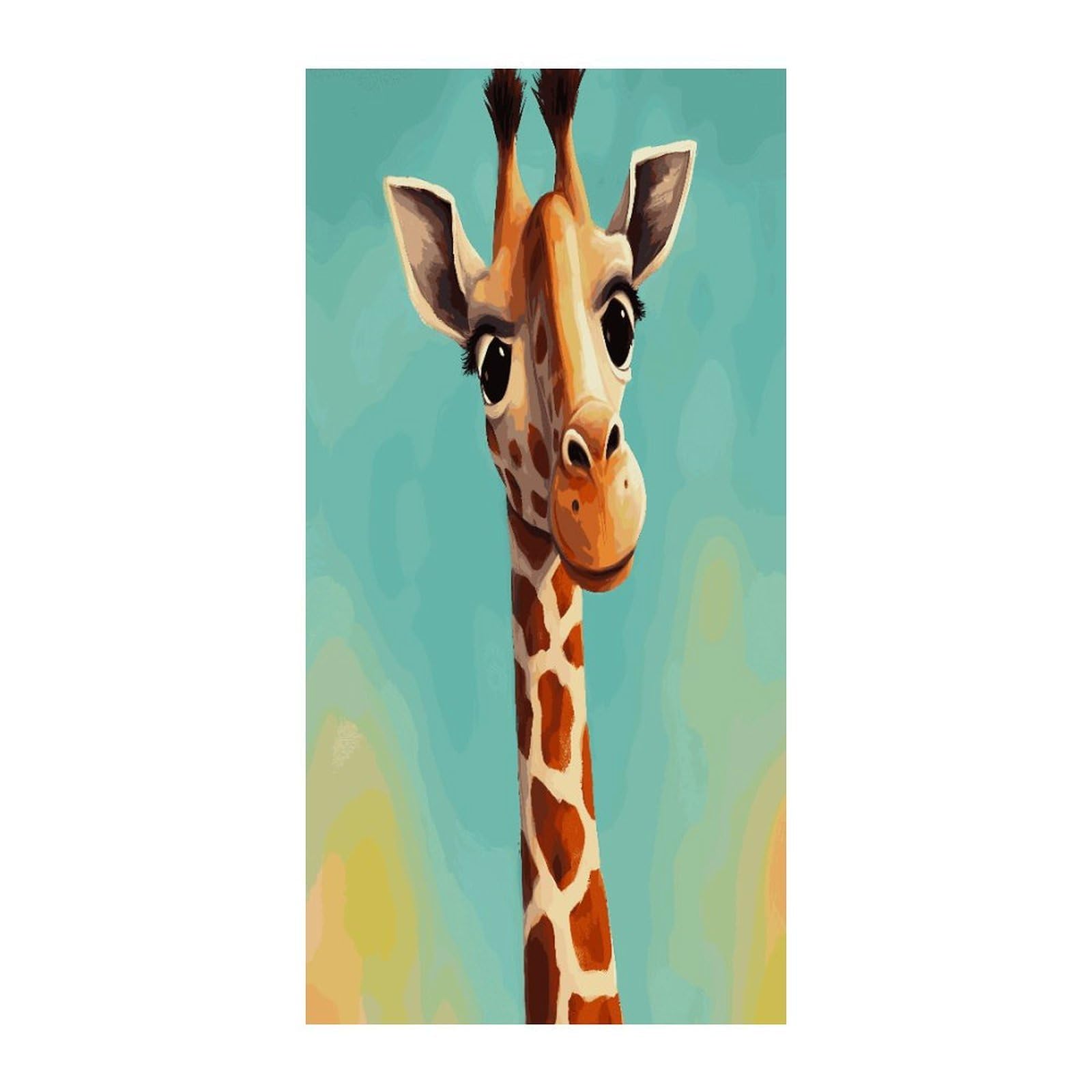 Fekiloot Style Funny Giraffe Art Door Curtain Room Divider Curtains