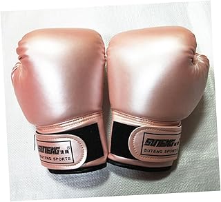Toddmomy 1 Par De Luvas De Boxe Luvas De Boxe Luvas De Saco De Pancadas Luvas De Boxe Luvas Pu Luvas De Boxe Para Crianças Luvas De Treinamento De Boxe Forro Luvas De Couro Presente Rosa