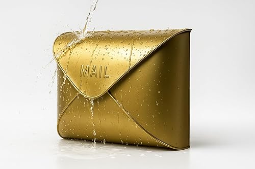 Miniatura 12 de NACH Buzones de pared para exteriores, buzones de pared de latón antiguo de 12.5 x 5 x 10 pulgadas para exteriores, buzones impermeables