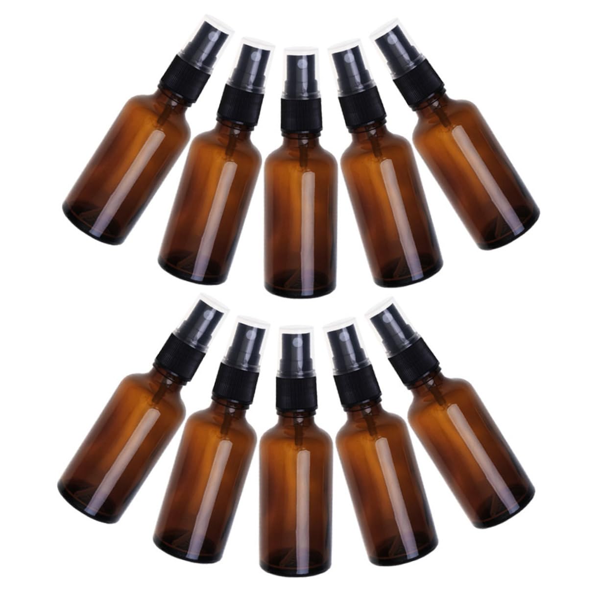Homoyoyo 10piezas Botella de Spray de Vidrio Marrón Unidades Frascos de Perfume Reutilizables para Viajes Atomizador Frascos de Viaje Vacíos para Perfume y Esencias