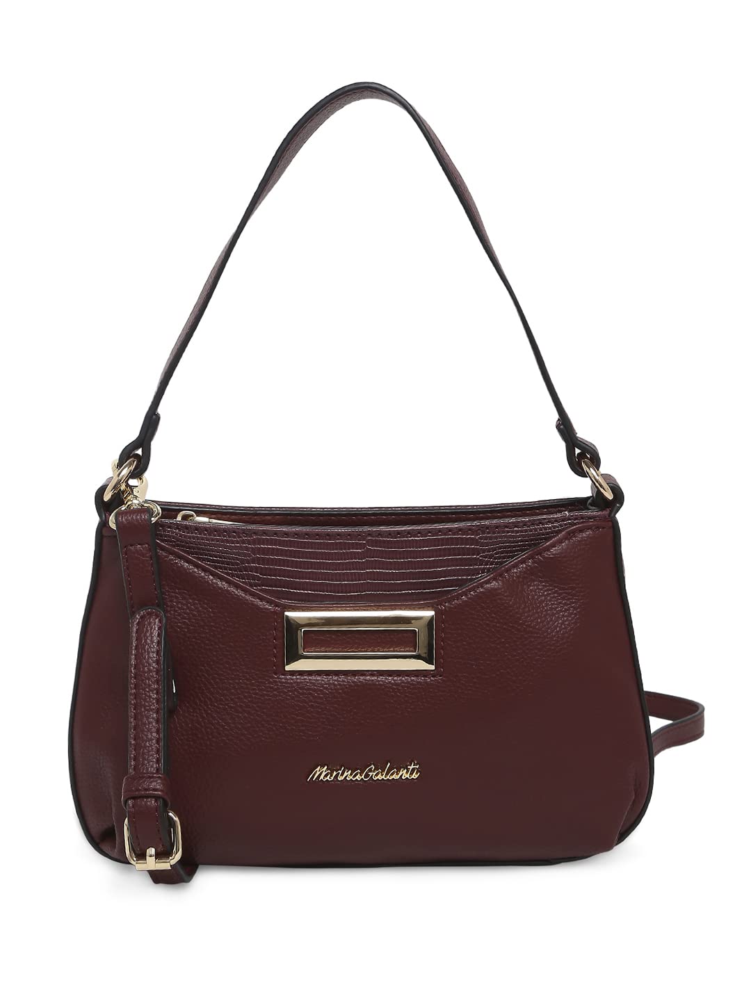 MARINA GALANTI Wine Color Soft PU Material Medium Size Baguette - MB0388BE2021