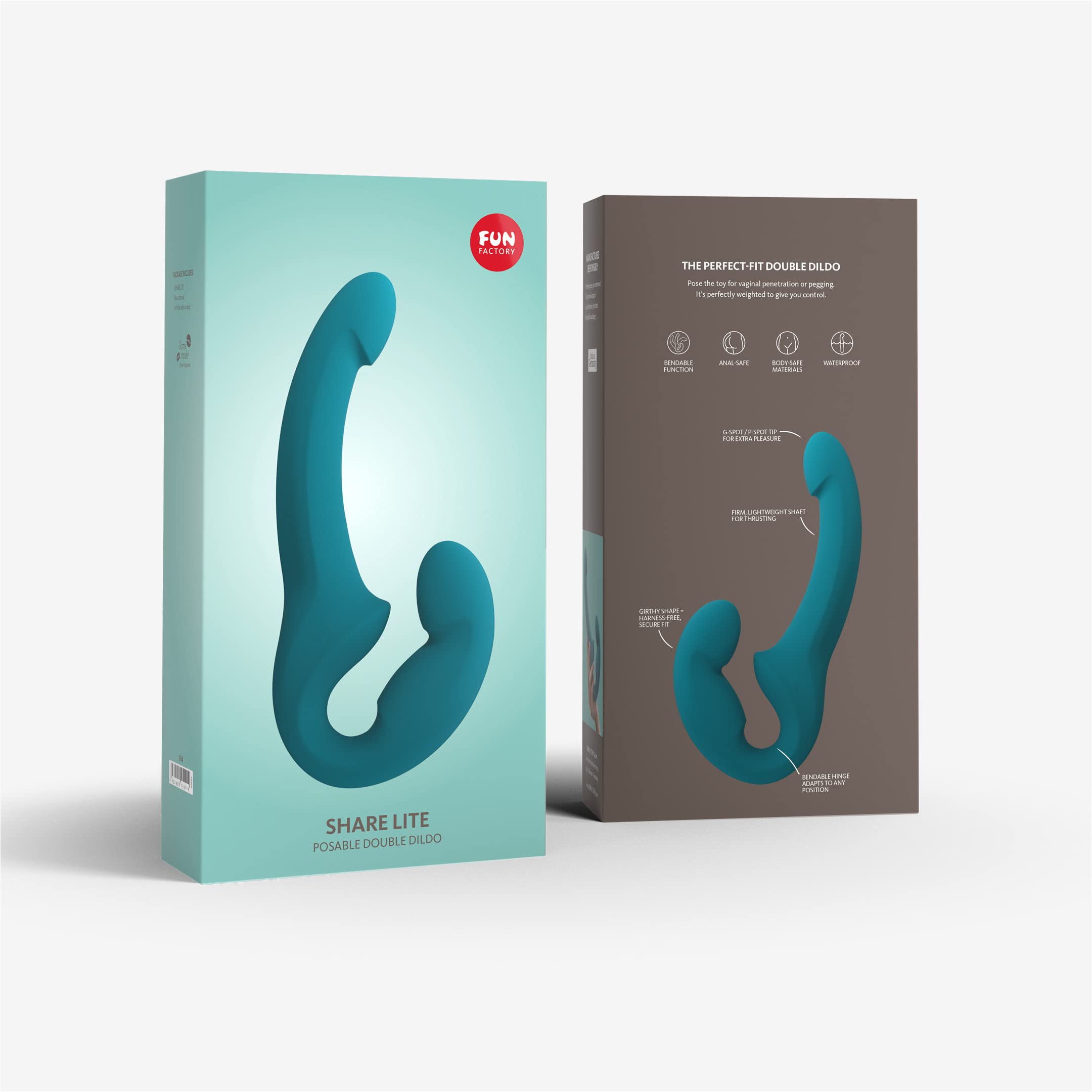 FUN FACTORY - COMPARTIR LITE DOUBLE DILDO DEEP SEA BLUE