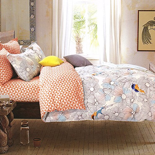 Draps de lit de coton et lin sergé plat 220x225cm