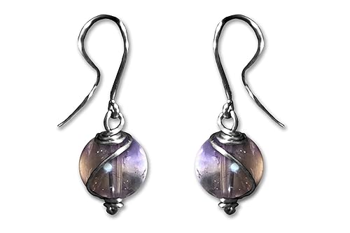 Ametrine 10mm Dangly Swirl Drop Earrings in Steel, Copper, Bronze, Black Iron, Titanium, Sterling Silver, 14K Gold, Rose Gold, or Black Niobium Wire