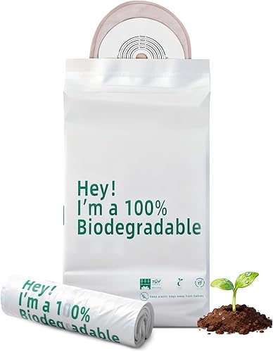 100 bolsas biodegradables desechables para bolsas de ostomía, 7.87 x 13.78 pulgadas, bolsas compostables para evitar fugas de olores, suministros de