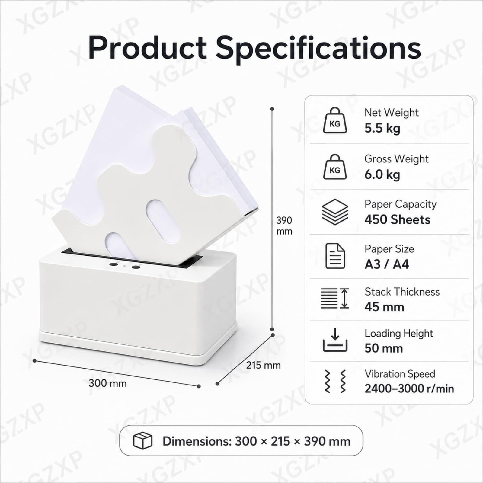 Macchina Allineatrice Antistatica, Alimentatore Automatico di Carta, Compatibile con Risme di Carta A4/a3, Fino A 450 Fogli, Ideale per Archivi, Ospedali, Banche E Aziende