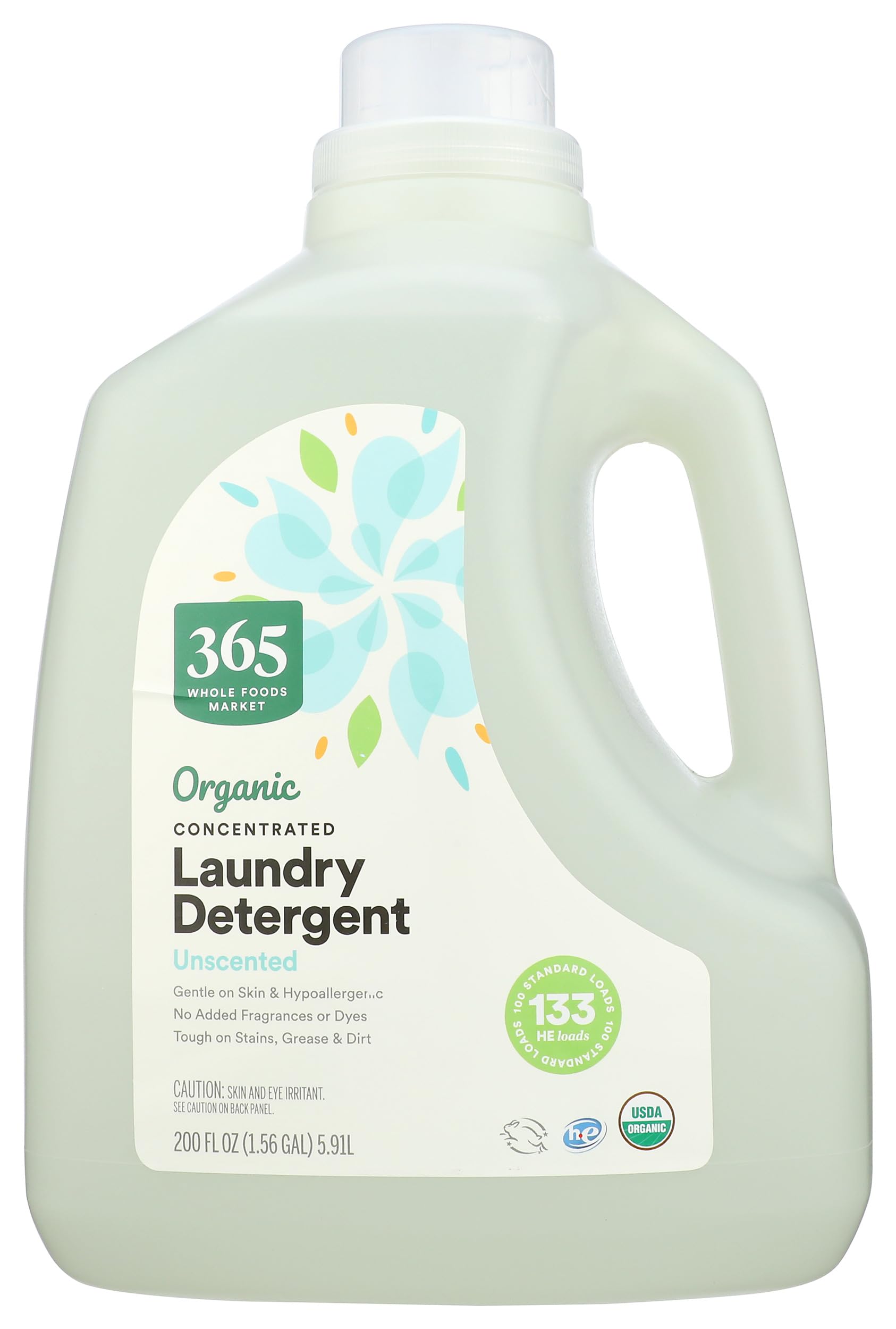 Whole Foods Market, Organic Unscented 200Ounce Laundry Detergent, 200 Fl Oz