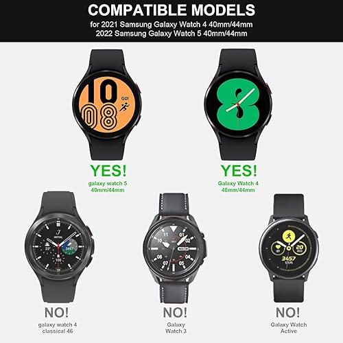 Miniatura 5 de Haojavo Paquete de 2+2 Funda protectora de pantalla de privacidad para Samsung Galaxy Watch 5Galaxy Watch 4 de 1.732 pulgadas, cubierta rígida