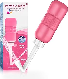 Bidet 450ML, Perineal Bottle Postpartum Essentials with 2 Nozzle, Portable Travel Bidet for Toilet UK, Handheld Bidet Attachment Sprayer, Post Partum Care for Women After Birth Baby Pink
