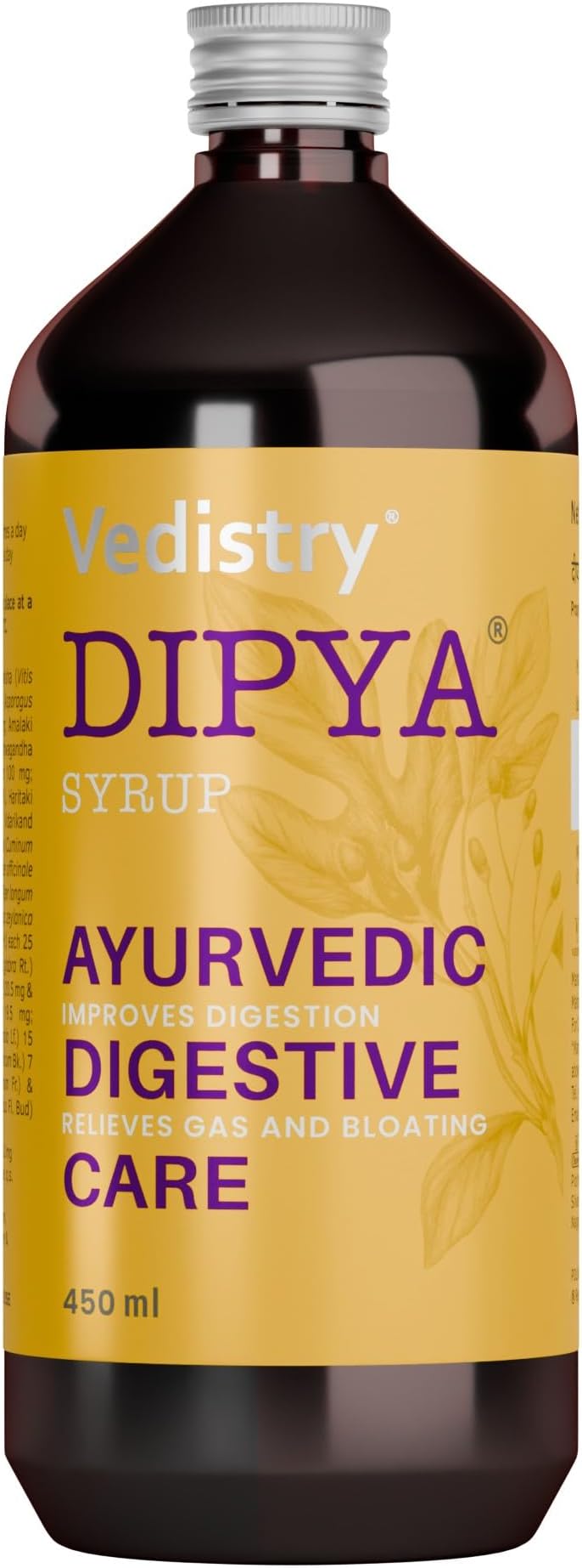 Charak Dipya Syrup - Ayurvedic Digestive Care Syrup | Syrup For Digestion Acidity Gas and Bloating Ayurvedic Tonic, boosts digestive immunity Stomach Pain - Acidity, Indigestion (450ml -Pack of 1)