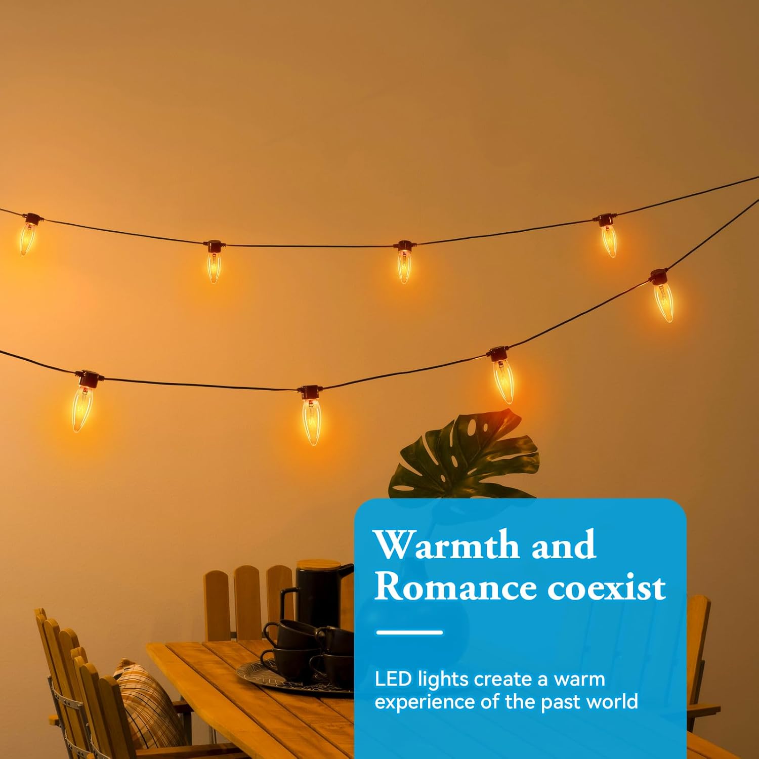 Amber Candelabra Bulb 25W Equivalent, 2W Ultra-Fine Filament E12 Base Candelabra LED Light Bulb, Dimmable Amber LED Bulbs 2000k Soft Warm, Candle Chandelier Light Bulbs, 6 Pack - Image 5