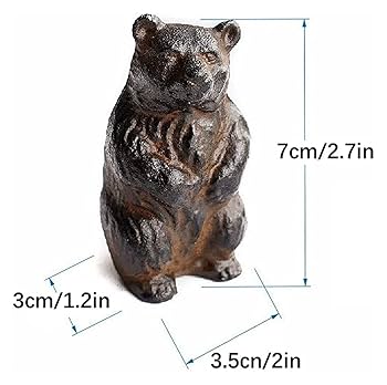 熊置物真鍮製，工藝美術品，高18.5cm，重4500克。 Amazon.co.jp: 彫刻の卓上像 シンプルで正直な鉄の熊の彫刻