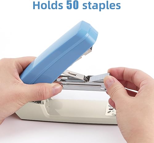 Miniatura 5 de DeliEZWORK - Engrapadora giratoria con brazo oscilante, capacidad para 25 hojas, engrapadoras de escritorio con rotación de 360 grados con 1000