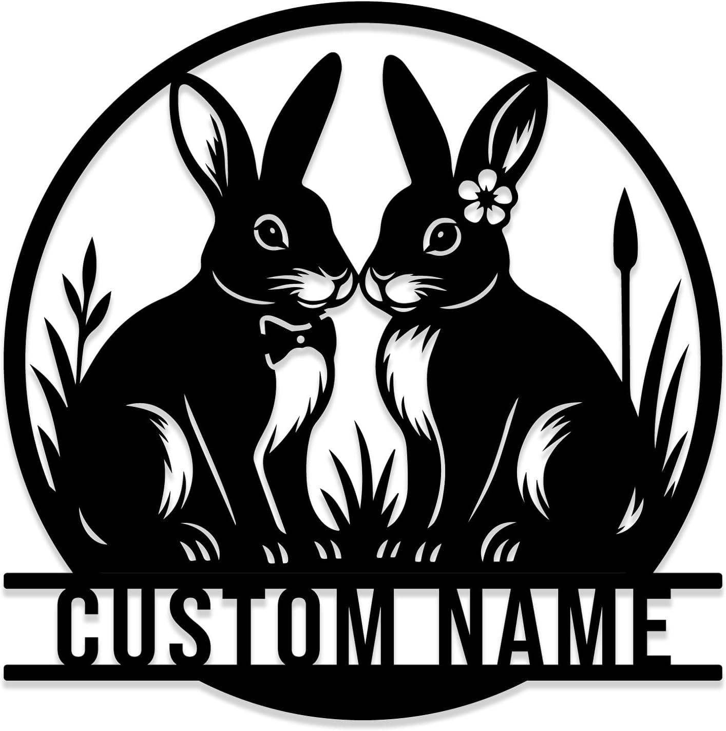 Custom Rabbit Metal Sign, Personalized Rabbit Farm Metal Wall Art, Animals Home Decor,Garden Decor, Bunny Sign,Cabin Hanging Plaque (Style-F)