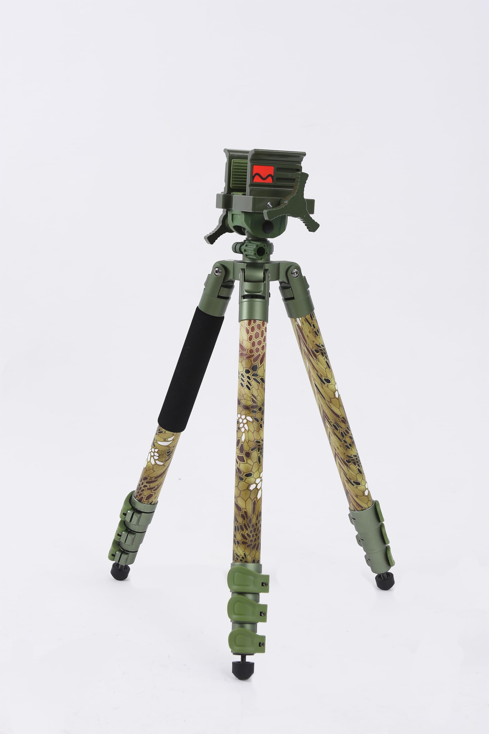 DeathGrips Realtree Excape Camo Stativ mit robustem Aluminiumrahmen, leicht, stabiles Design, Wasserwaage, verstellbare Beine und freihändige Bedienung für Jagd, Schießen und Outdoor