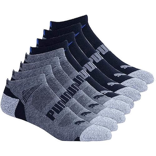 Puma Men's No show Sport Socks, Moisture Control, Arch Support (8 Pair)