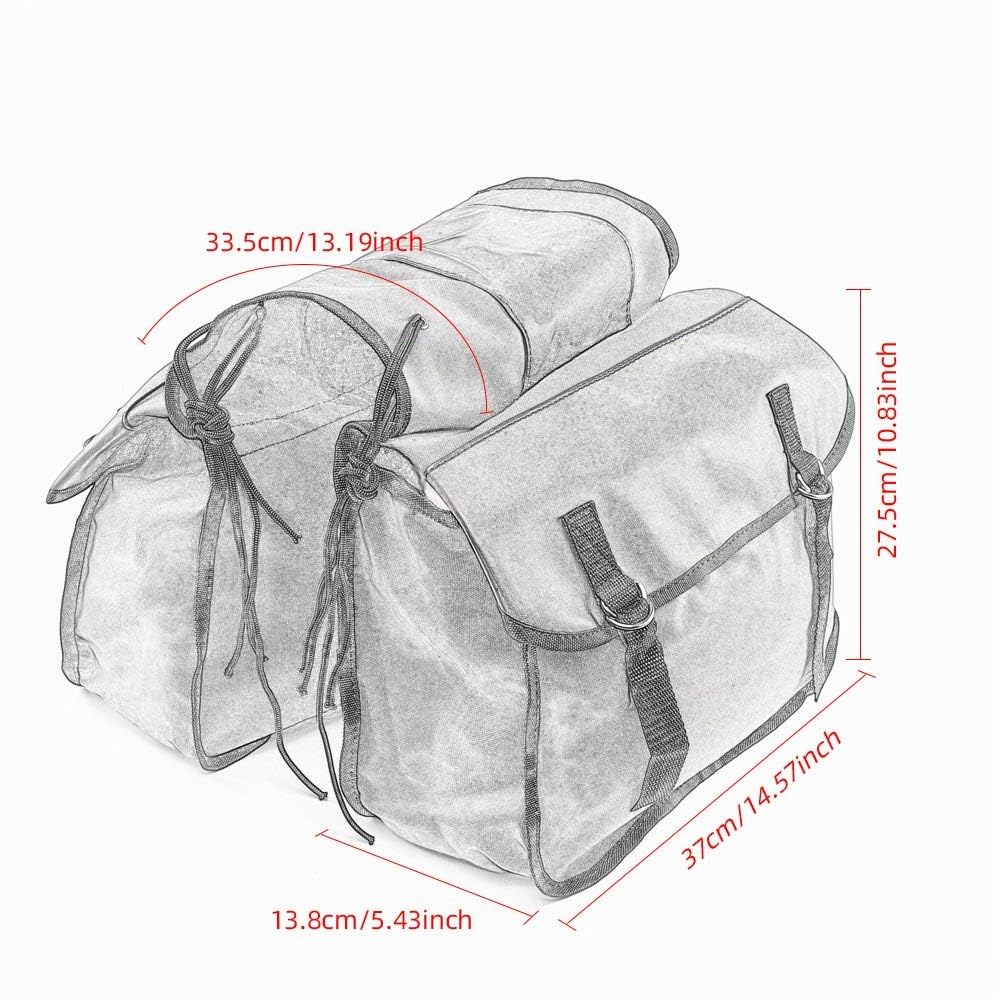 Sacoches de Moto en Toile Sac de Rangement pour Outils étanche pour Sacs à Bagages de Moto Voyage Chevalier Cavalier pour boîte de Moto de Tourisme (Noir)