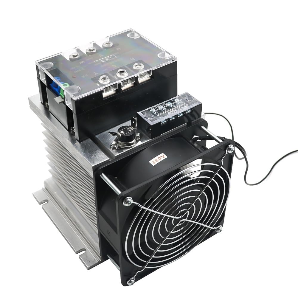 VDOQTLJT 380V Motor Soft Start Module Controller Starter Stop Heat Sink Three-Phase Slow 1kw 2kw 4kw 6kw 8kw 10kw 15kw 20kw(With Heatsink Fan,R1 60WA-6KW)