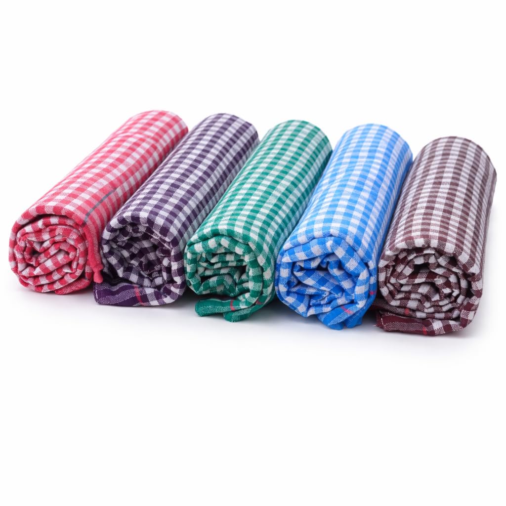 COTTONSUTRA Towels for Men Cotton, Women, Children - Pack of 5 Multicolor Bath Towel Cotton | 28x56 Inch Lightweight Quick Dry Cotton Towels for Bath Women & Men.