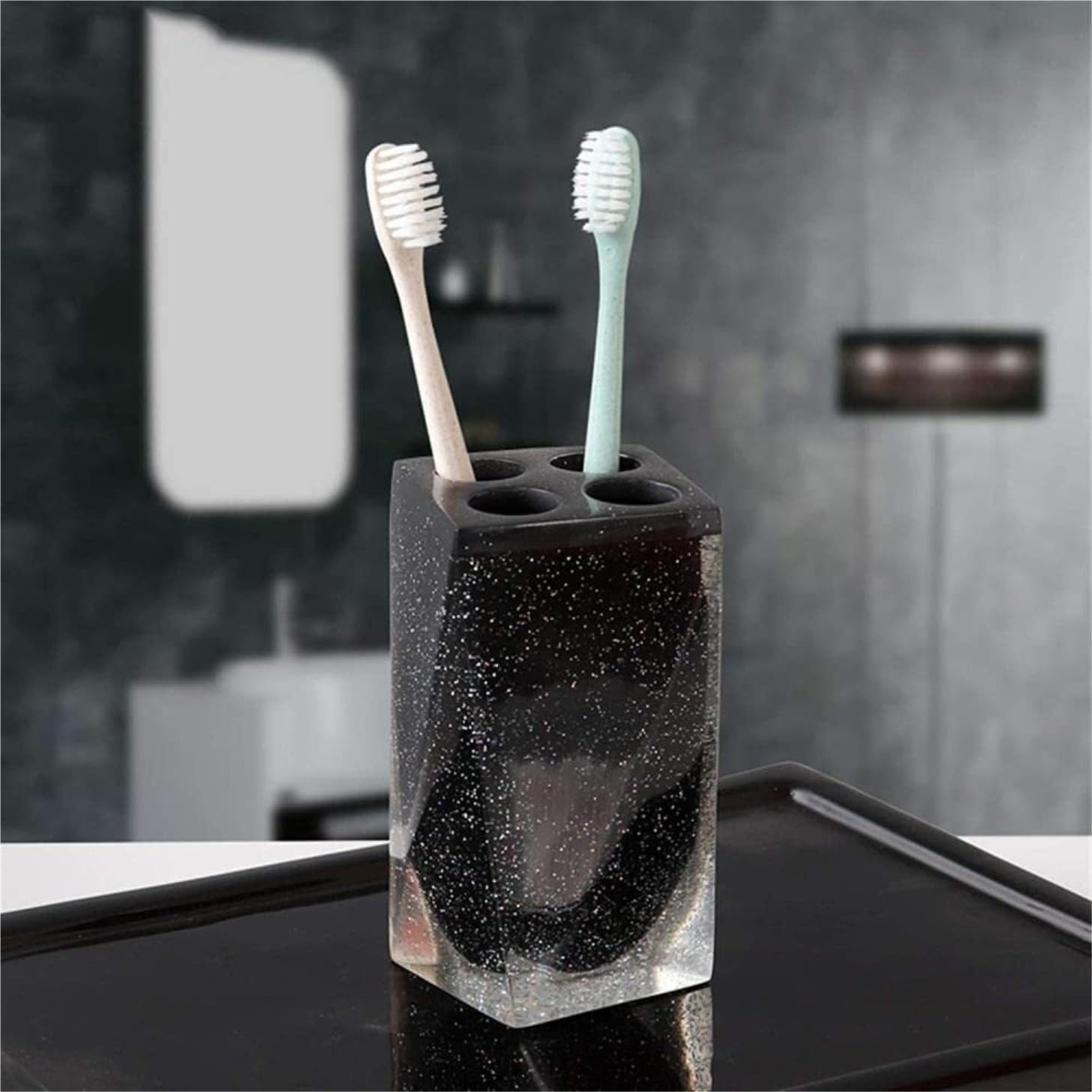 Set Dispensador Jabón Dispensador De Jabón Resina, Juego Accesorios para Baño, Vaso para Gárgaras, Jabonera, Soporte para Cepillo Dientes, 5 Piezas Baño