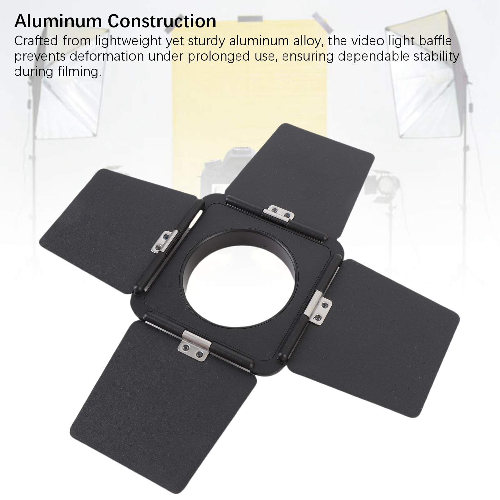 Einstellbare 4 Blattleuchte für Bowens Mount, Aluminiumlegierung Video Lichtstallentüren für, Kompakte Faltbare für Fotografie und Vlogging
