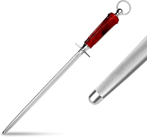 Total L.18.5 pulgadaseficiente L.12 pulgadas redondo afilador de cuchillos de acero varilla magnetizada súper dureza para cuchillos de cocina disponible en Yaxa El Salvador