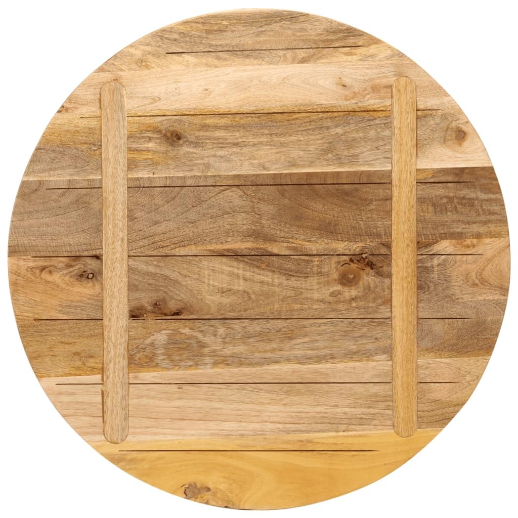vidaXL Piano per Tavolo Ø 90x3,8cm Rotondo Legno Massello Grezzo Mango