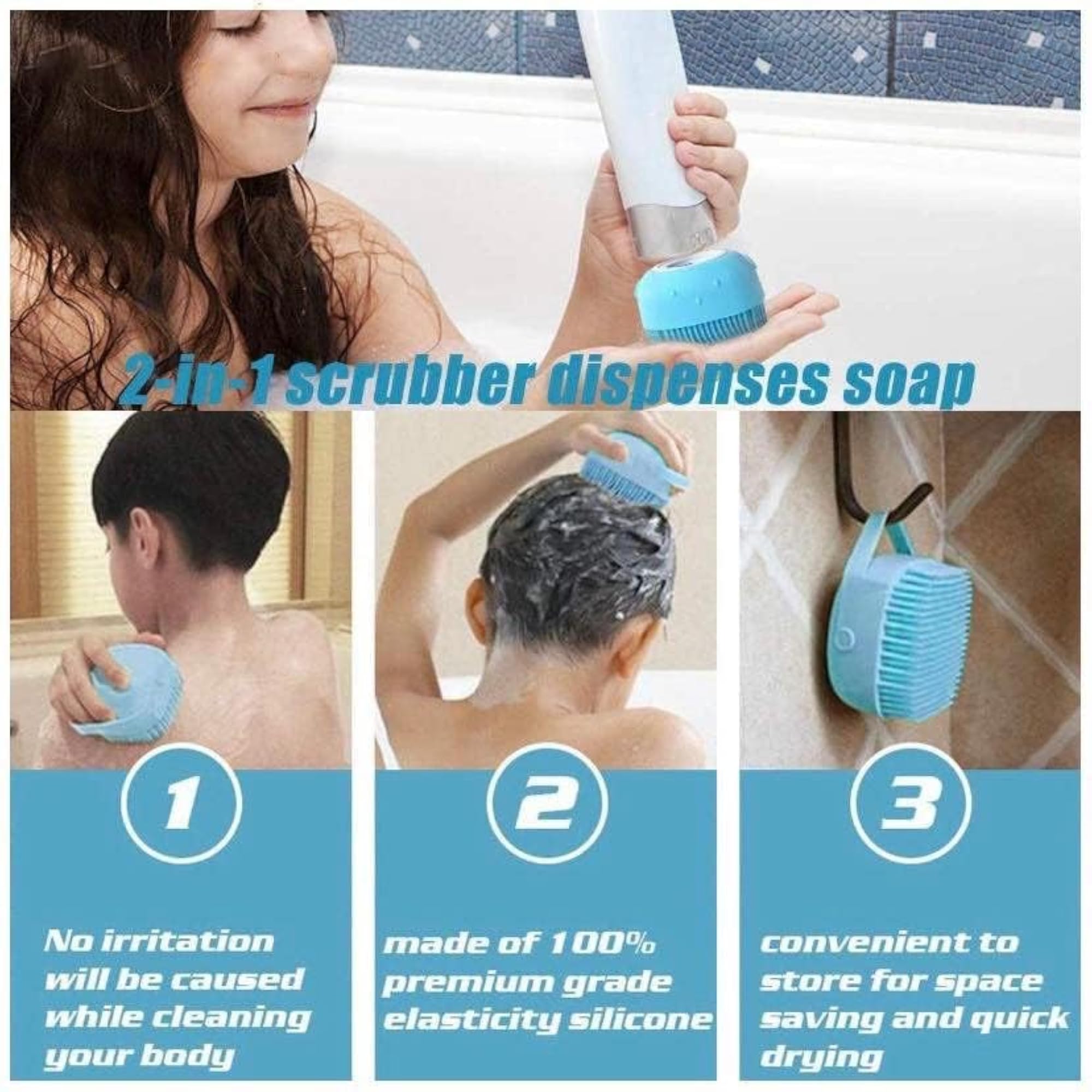 Multi-Colors Silicone Bath Body Brush Shower Scrubber
