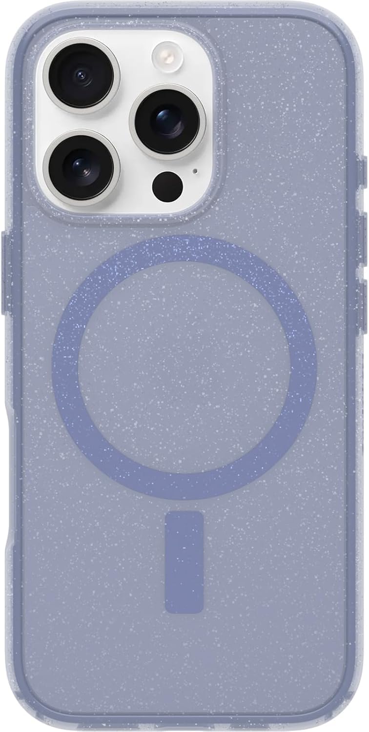 OtterBox iPhone 16 Pro - Symmetry Series+ Case - Denver Dusk Purple (Clear) - Snaps to MagSafe - Ultra-Sleek - Raised Edges Protect Camera & Screen - Non-Retail Packaging