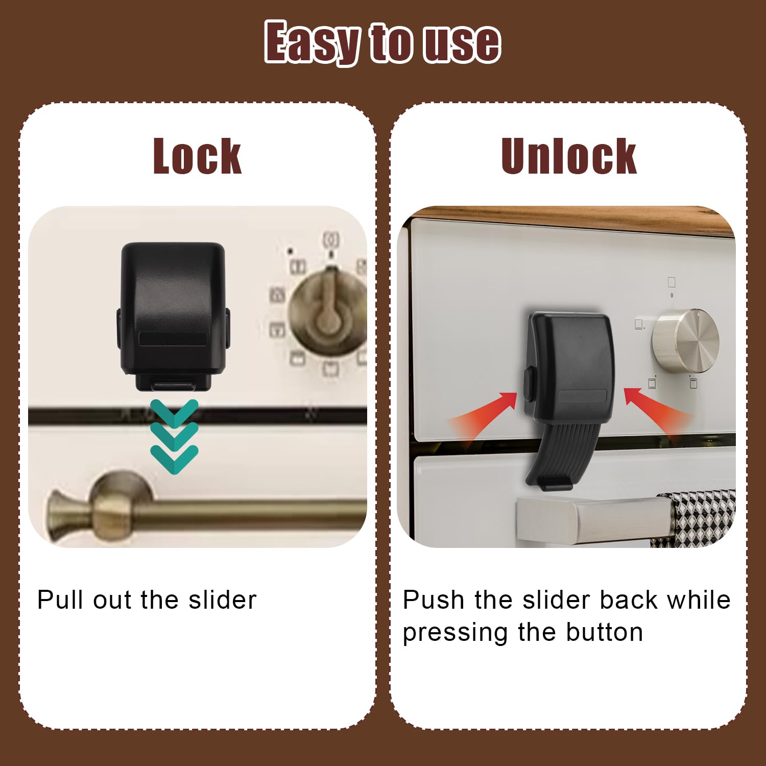 Serratura Sicurezza Forno A Prova Di Bambini - Adesivo Forte, Senza Trapano, Resistente Al Calore - Foto 10