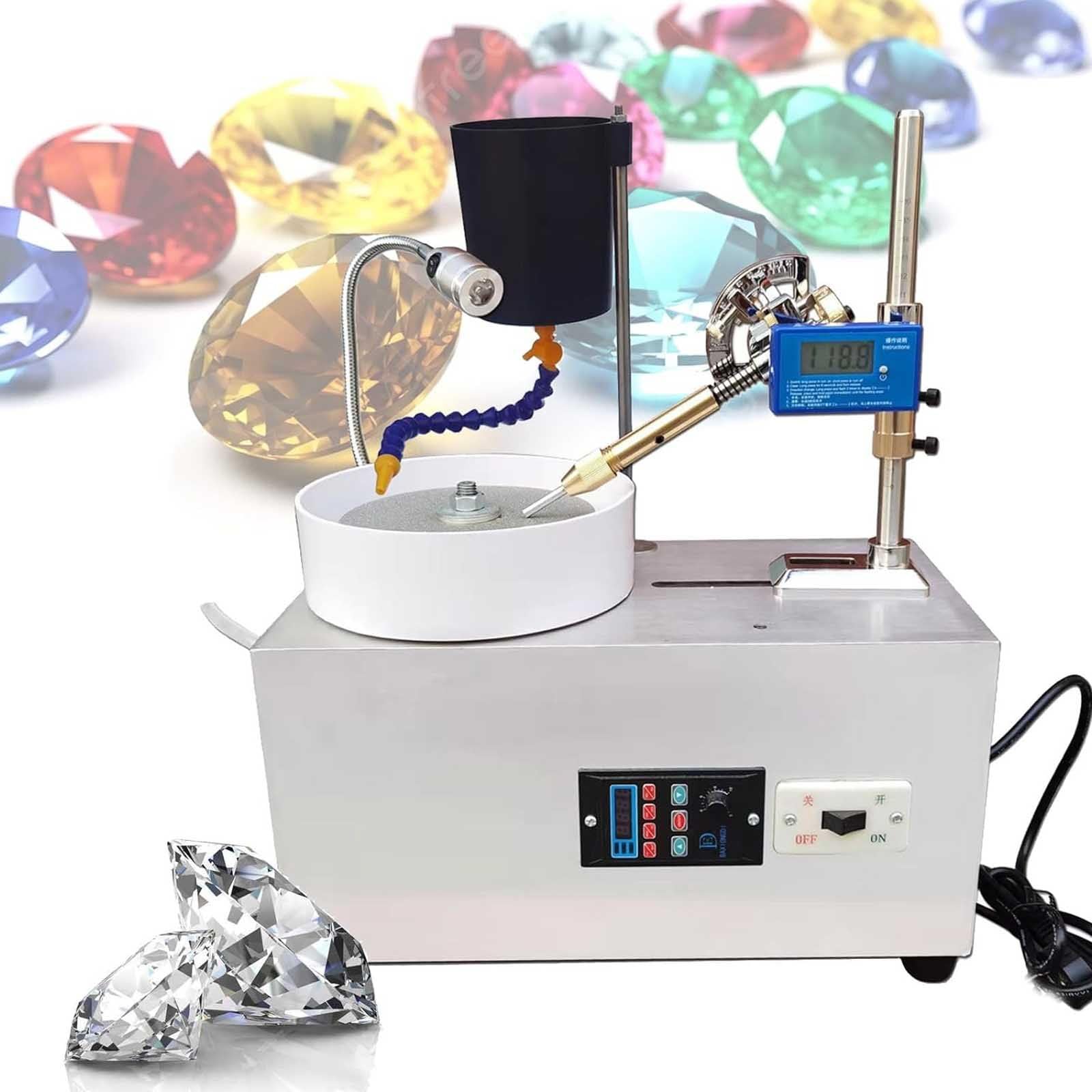XNXYSMKJ 180w Gem Faceting Machine,Faceting Machine– 0-2800 Rpm Variable Speed Gemstone Polisher For Jewelry Making,Jade Grinding & Rock Tumbling,Polishing Machine