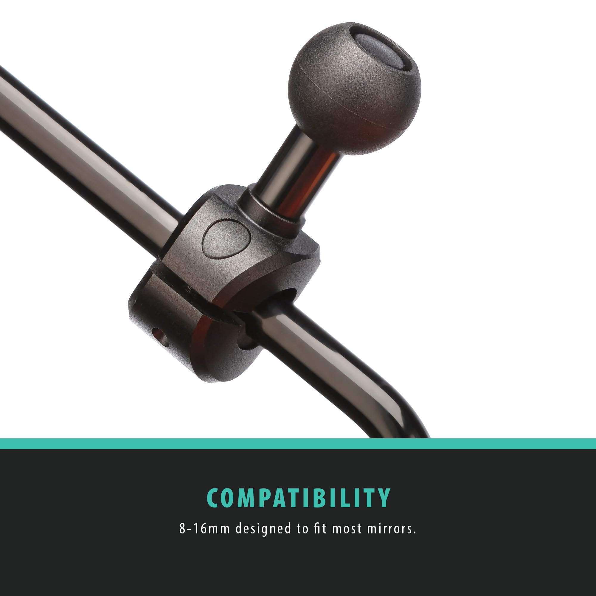Ultimate Addons – Gancio Supporto Universale Per Bicicletta E Moto Con Sfera Da 25 Mm – Adatto A Manubri 8-16 Mm