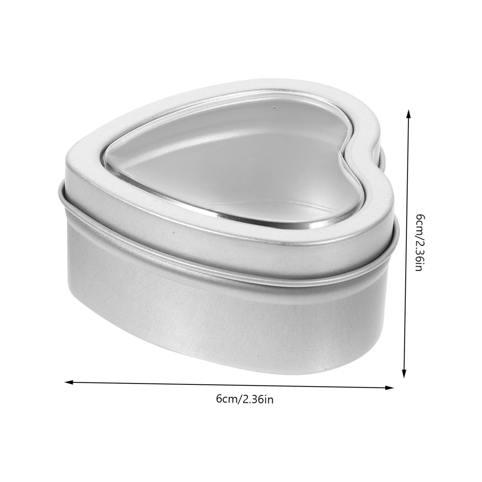Beatifufu 10pcs Heart Shape Metal Tins with Window Lid for Candles Candy Storage and Packaging Stylish Empty Candle Containers for Parties and Events