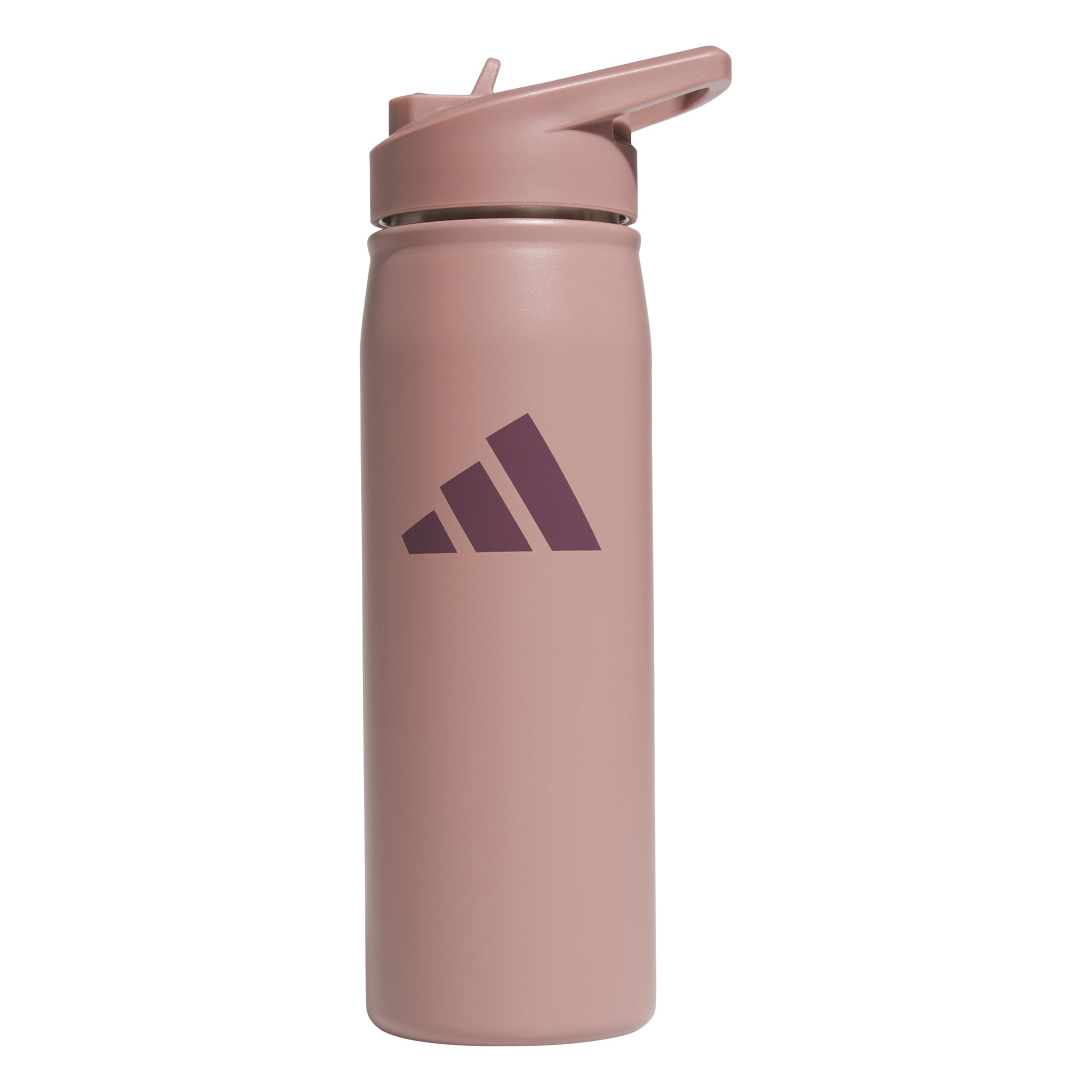 adidas Straw Lid Metal Water Bottle 600 mL, Warm Clay Pink/Quiet Crimson Purple/M, 600 ML