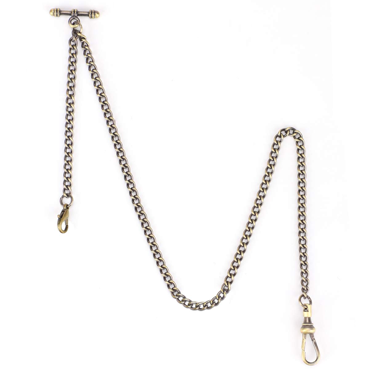 SIBOSUN Pocket Watch Chain - Albert T Bar Chain/T-Bar Lobster Buckle Chain/Figaro Link Chain/Snake Chain for Pocket Watches Mens Cool Men Vest Waistcoat Biker Punk Trousers Jeans Watch Fob