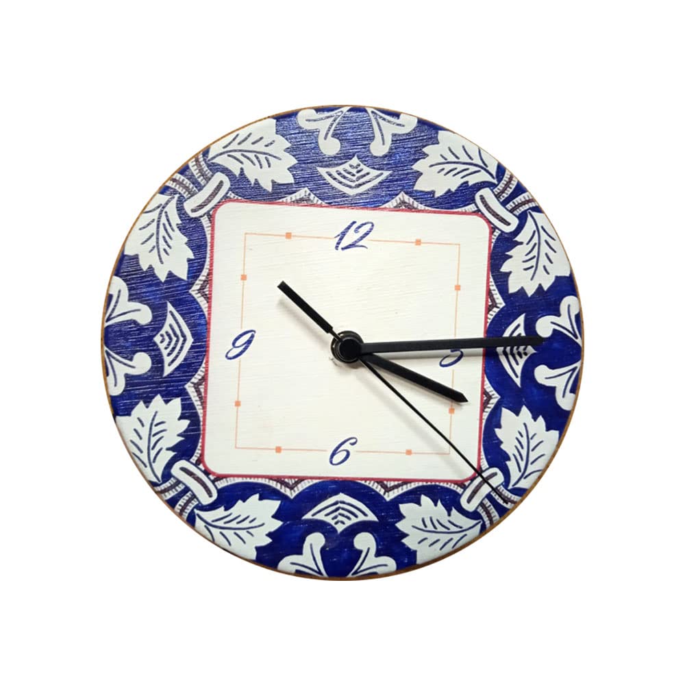 EVOMOrologio piastrella in Ceramica Tondo da Parete, Prodotto in Italia con Stampa Decorativa Adatto per Ogni Ambiente della casa, dell'ufficio e dello Studio. Diametro cm. 20