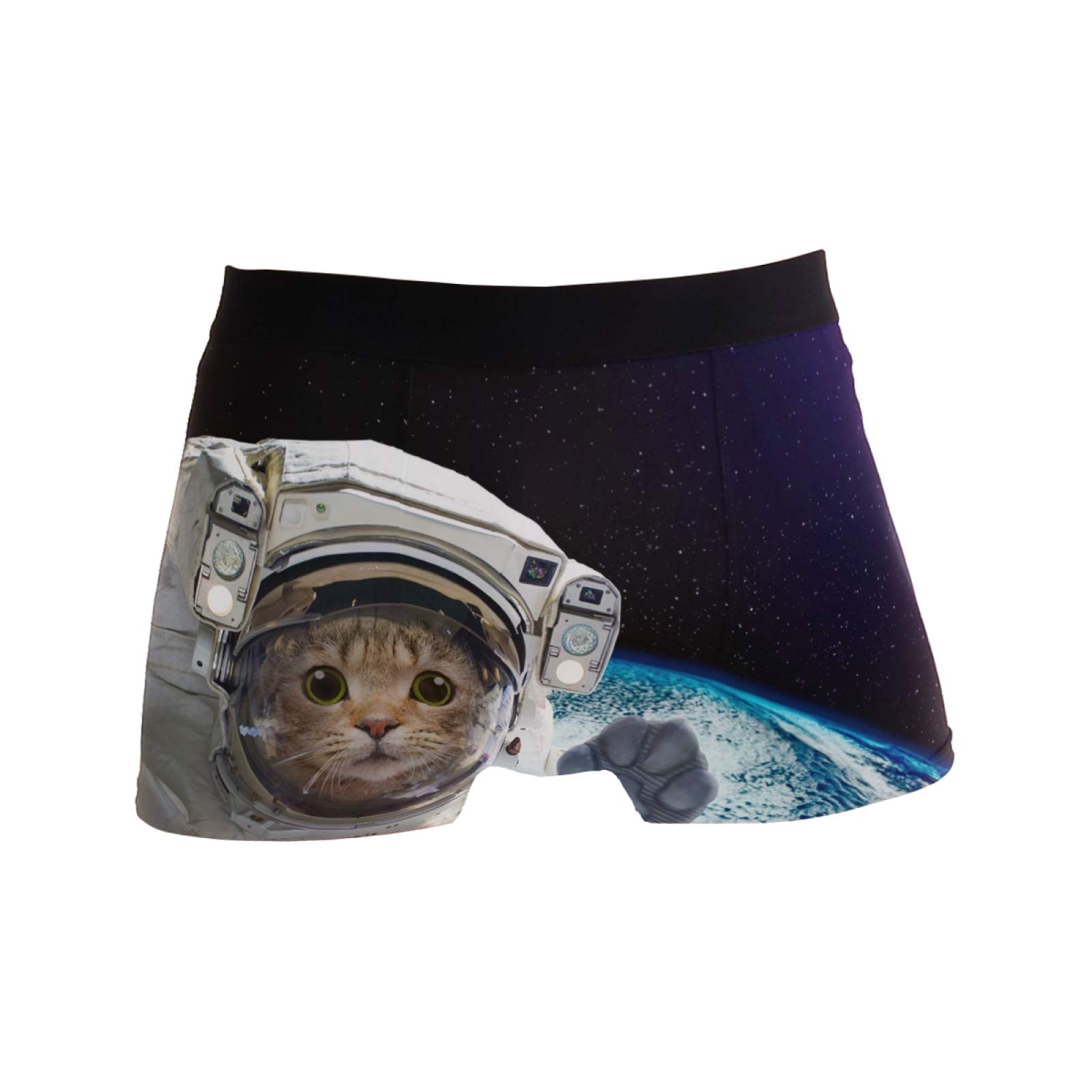 Linomo Men's Multicoloured Boxer Briefs Astronaut Cat Animal Boxers Shorts Underwear Underpants