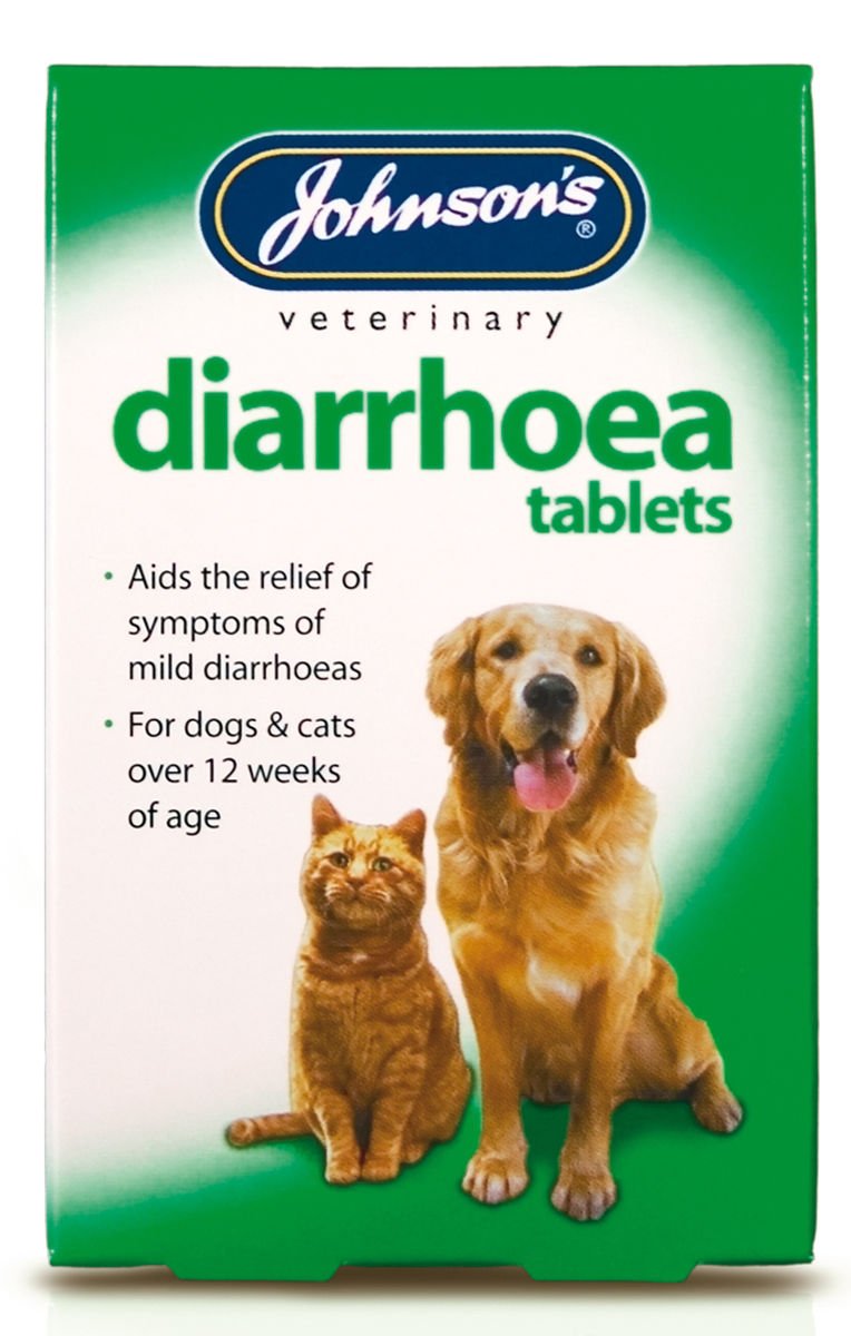 Johnson's Diarrhoea Tablets for Dogs and Cats for Loose Soft Bowels Stools