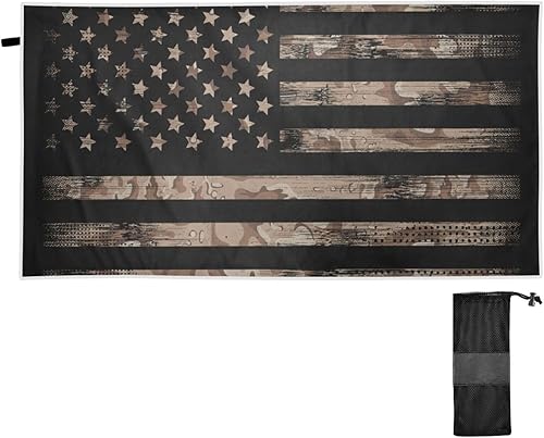 Toallas de playa finas para mujeres y hombres, bandera estadounidense con camuflaje del desierto, toallas de playa, toallas de natación de gran