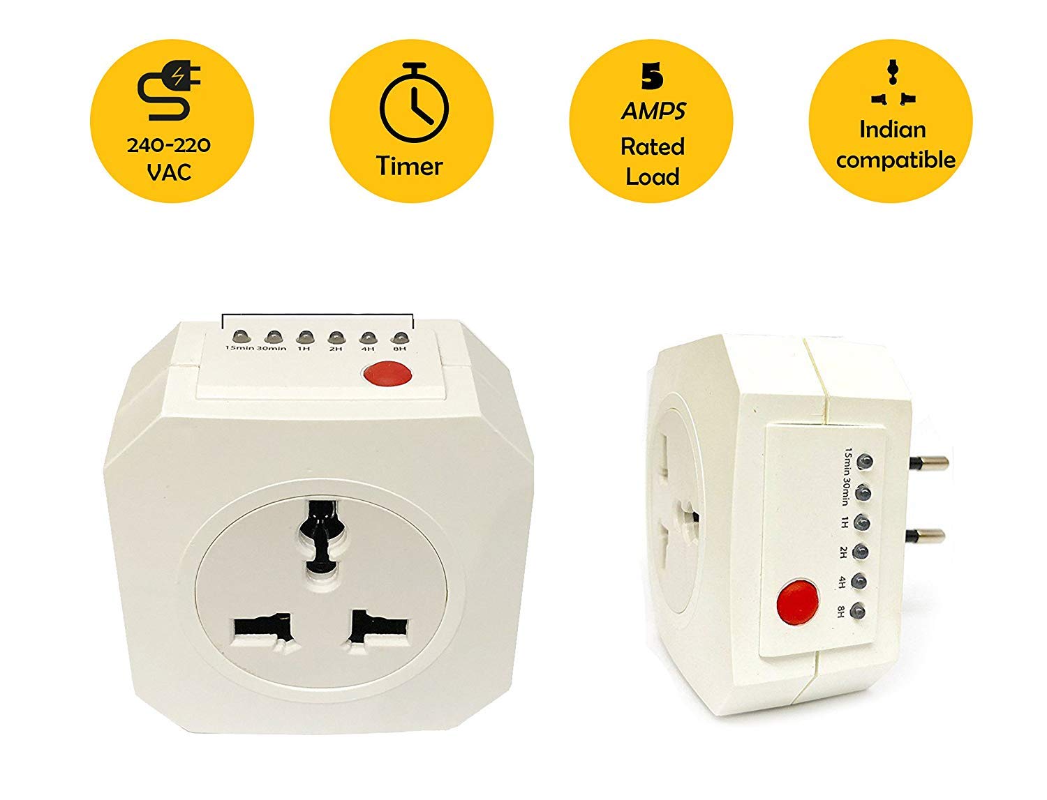 Blackt Electrotech: 230V Timer Switch/Automatic Switch Socket for Mobile Chargers & other Electronic Stuff/Plug & Play use (Time:15 Mins to 8 Hrs) 3