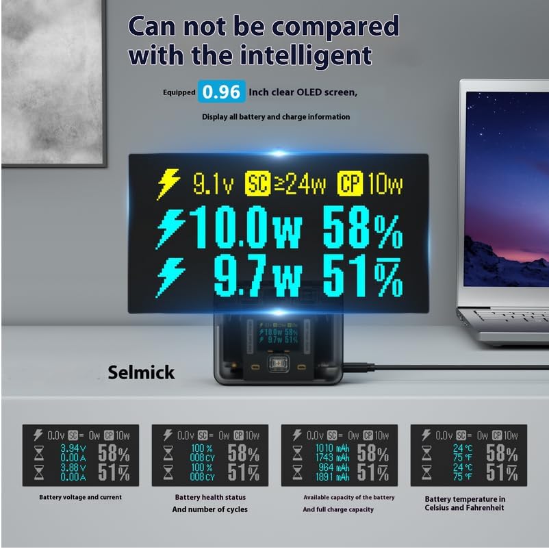 Fast Battery Charger for Insta360 AcePro2/AcePro,Simultaneous Charging of 2 Batteries,Supports Fast Charging with Misro SD Card Slot (Batteries No Included)