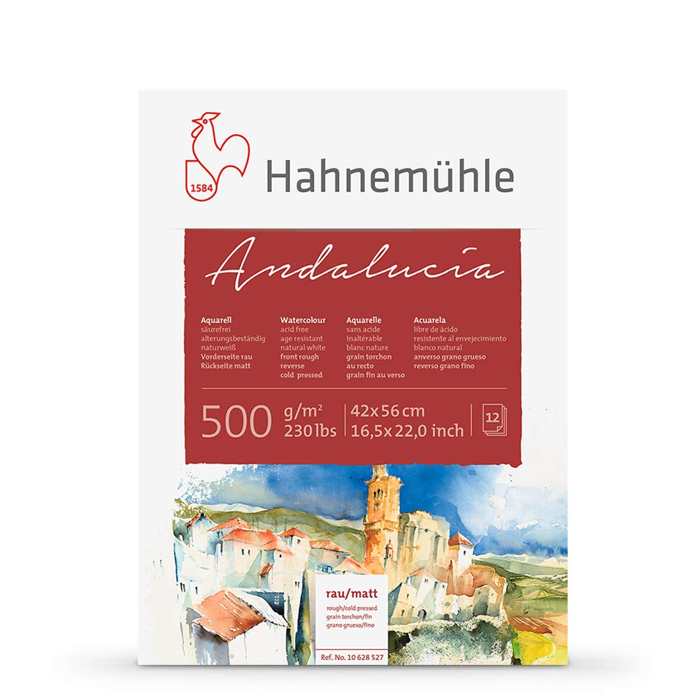Aquarellblock Andalucía rau/matt 500g/m², 42x56cm, 12Blatt