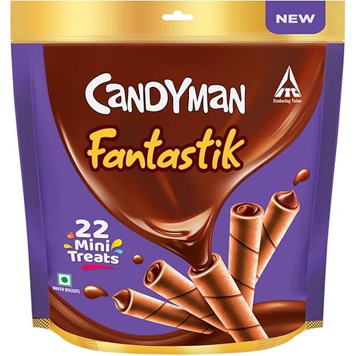 Candyman Fantastik Wafer Rolls Mini Treats 125.4g