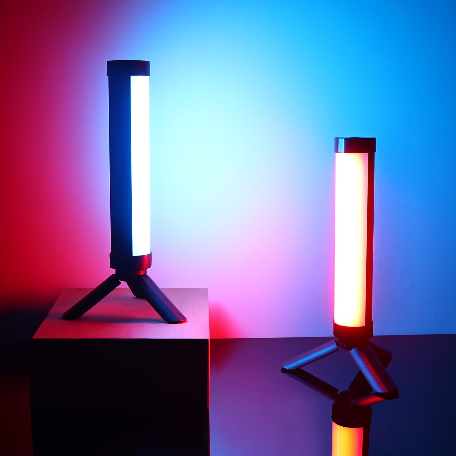 LUXCEO Eclairage Video LED,Bâton Lumineux LED RVB 3000 K/6000 K,Lumiere Photo RVB avec Batterie de 2000 mAh,CRI95+,Lumière de Photographie Portable pour Photographie Youtube,TikTok Video Vlog