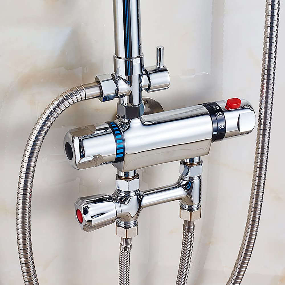Puseky Mitigeur thermostatique bain/douche, laiton chromé, cuivre Puseky Mitigeur thermostatique bain/douche, laiton chromé, cuivre