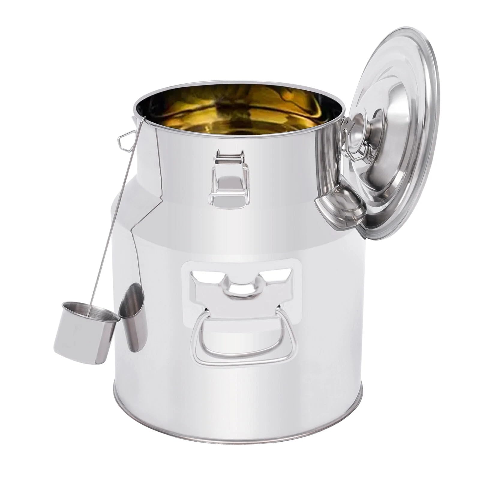 Jarra de leche de acero inoxidable, 14/18/22/28L, para el almacenamiento de agua, leche, vino, queso, crema, harina, aceite, ghee y alimentos secos (14 L)