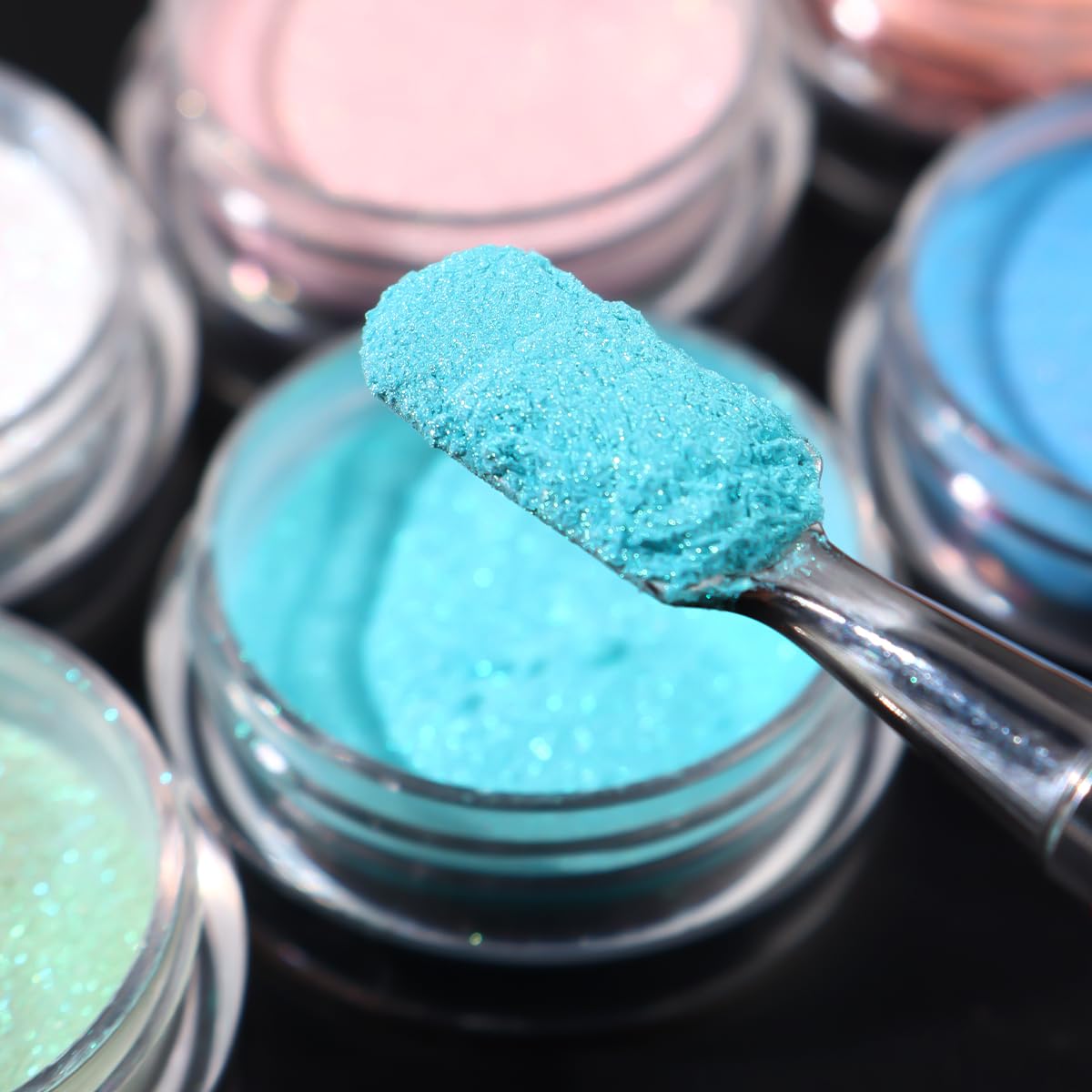 10 colores de sirena perla cromada polvo de uñas, polvo iridiscente Aurora efecto espejo metálico pigmento perlado arte uñas brillo polvo kit para esmalte de gel decoración de uñas 7