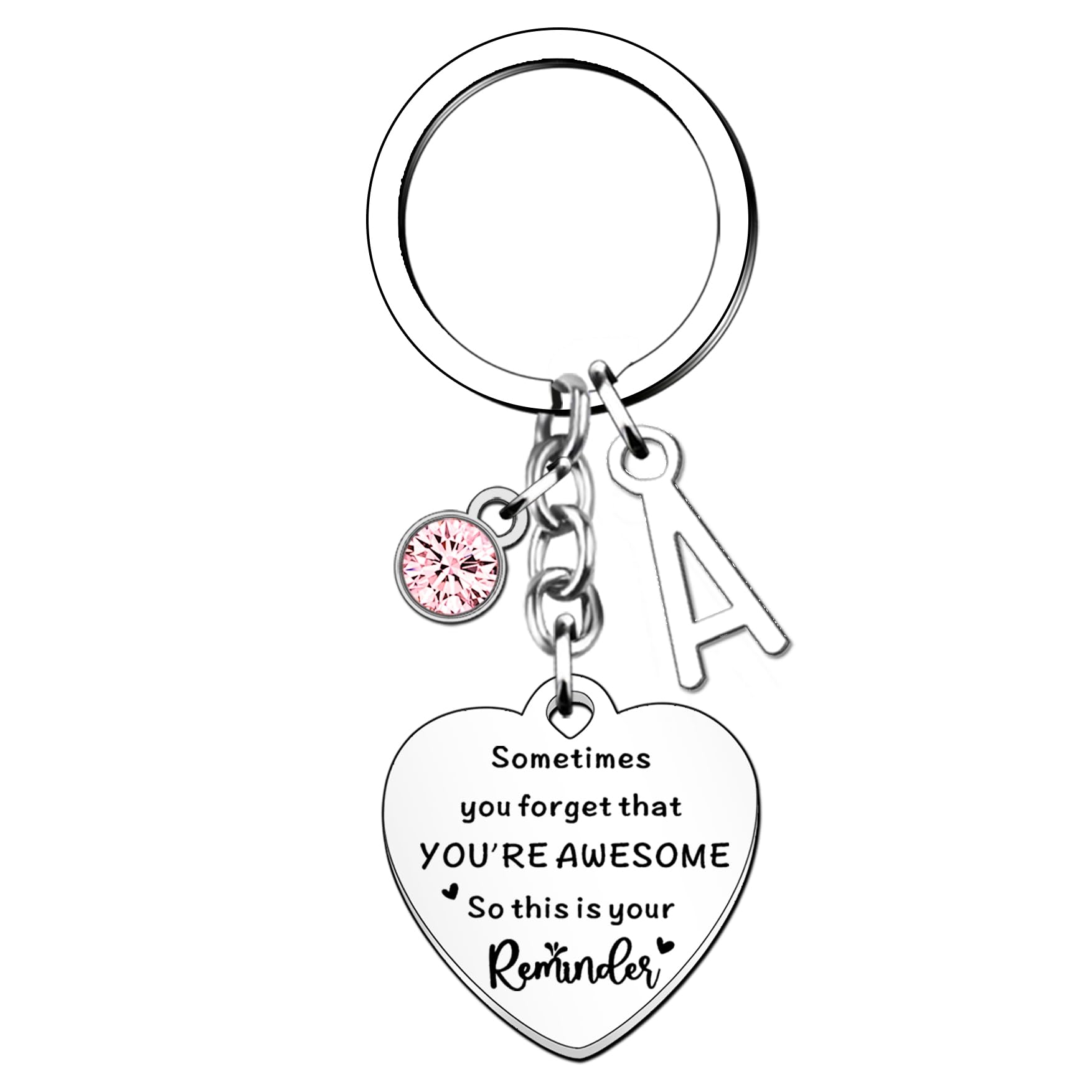 Initial Keyring Alphabet Letter Keychain Inspirational Gifts For Women Girls Best Friend Daughter Sister Motivational Birthday Christmas Gifts Car Key Ring Bag Charm